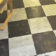 Black & white floor tiles